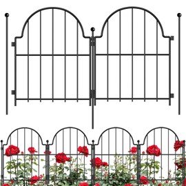 Blingluck Garden Fence, 17 in(H) x 21 ft(L) Arched Rustproof Metal No Dig Fence Garden Fence Border, Ground Stake Animal Barrier Fence for Rabbit Dog, Outdoor Landscape Decor for Yard & Patio,19 Pack