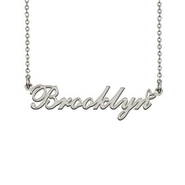 Dainty Friendship Name Necklace Silver for Girls with Heart Pendant Brooklyn