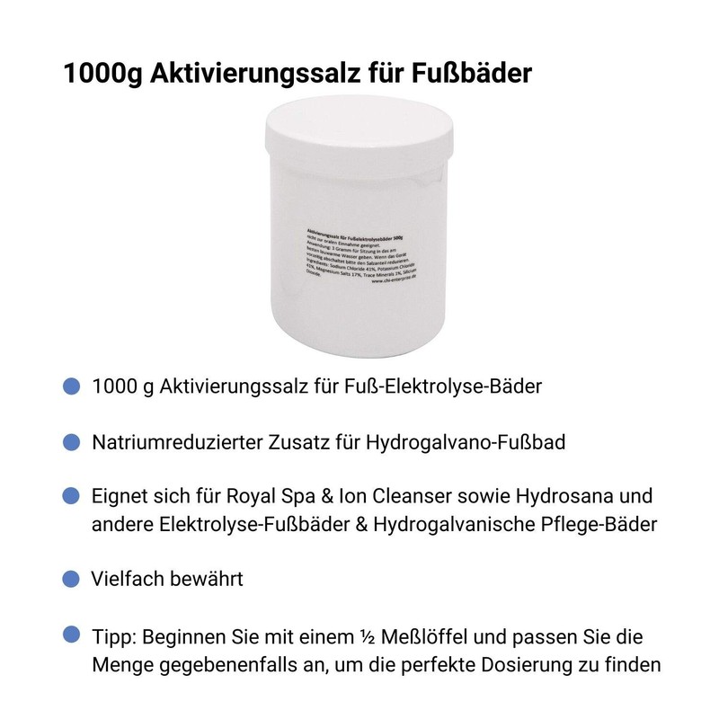chi-enterprise 1000 g Activation Salt for Refilling Foot Electrolysis Baths,