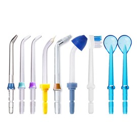 Jerilla 9 Pieces Oral Irrigator Nozzle Set Replacement Nozzle Tips Kit Accessories Compatible with Waterpik Water Flosser WP-100/WP-250/WP-300/WP-450/WP-560/WP-660/WP-811/WP-900/Flycat FC168/FC188