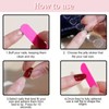 Goiern Press on Nails Long Rhinestone Pink Fake Nails Black