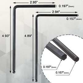 STSTR 2pcs Guitar Truss Rod Wrench, 4mm 5mm Allen Wrench with Ball End, Truss Rod Adjustment Tool Guitar Neck Repair Maintenance Accessories for Martin Guitar, Wood Guitar - Black, 2 Sizes