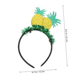 FRCOLOR Pineapple Hair Hoops for Lightweight Glitter Fruit Headband for Hawaiian Luau Pool Parties Comfortable Durable Fit for All Ages