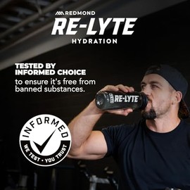 REDMOND RE-LYTE, Electrolitos Naturales con Real-Salt, Hidratación Clean sin Calorías ni Azúcares, 60 Porciones, Sabor Lemon Lime