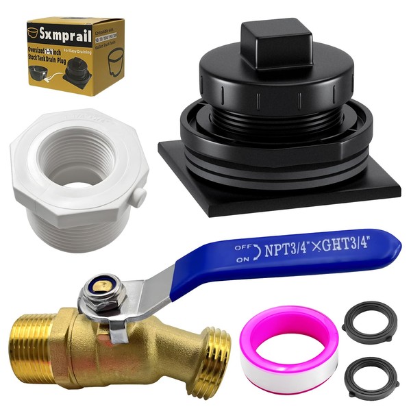 Stock Tank Drain Plug Kit Include 1-1/4" x 3/4" Pipe