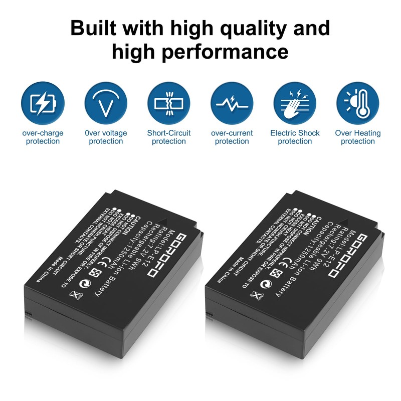 GOROFO LP-E12 Digital Camera Batteries, for Canon EOS M2, EOS