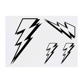 4 x 'Lightning Bolt' Temporary Tattoos (TO00042217)