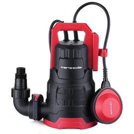Tenzzola Sump Pump with Float Switch, 1HP 3960GPH Submersible Utility Water Pump, Thermoplastic Portable Water Removal Transfer Pump with 16.4FT Cord for Swimming Pool Basement Garden Pond Draining