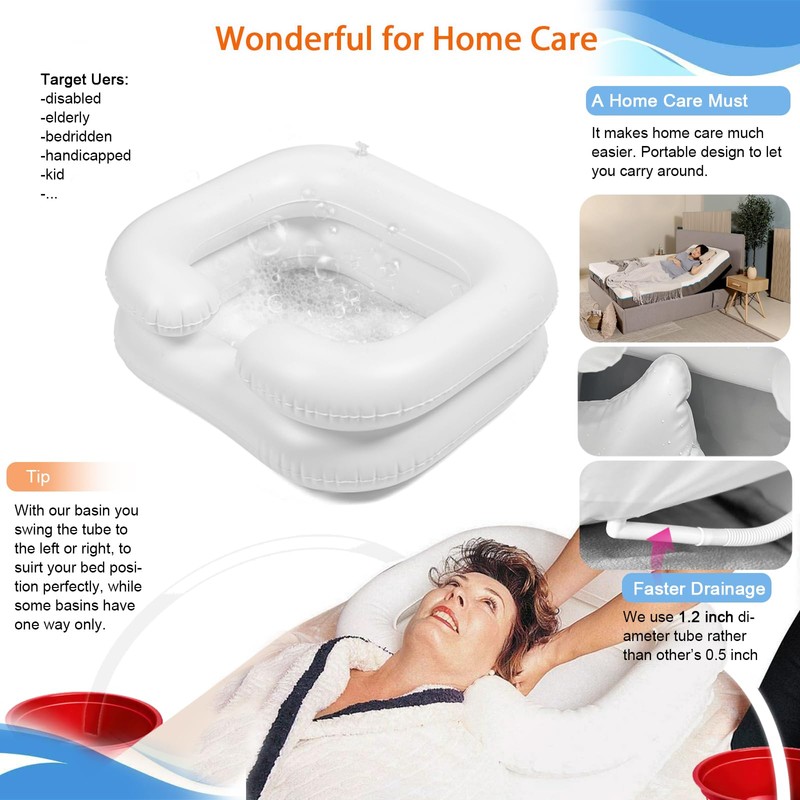 Goping Large Size Inflatable Hair Washing Basin with Head Comfort