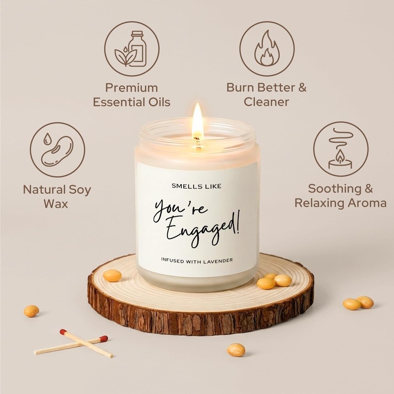 Engagement Gifts for Couples, Engagement Candle 7Oz, Best Engaged Gift