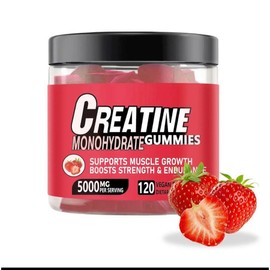 Creatine Monohydrate Gummy Strawberry Flavor 120 Tablets 5000mg per Time, 3 Pieces / 크레아틴 모노하이드레이트 구미 딸기맛 120정 1회5000mg, 3개
