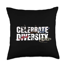 Gifts for Snake Lovers Celebrate Diversity Reptile Pet Snake Throw Pillow, 18x18, Multicolor