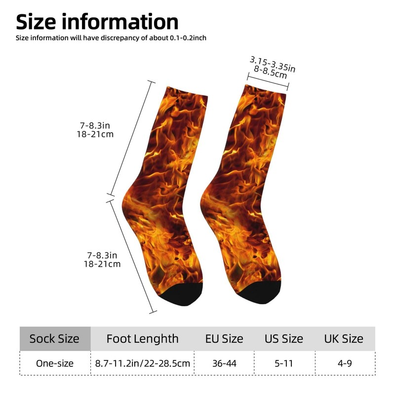 BIOOSTUB Fire And Flames Socks For Women Men Soft Breathable