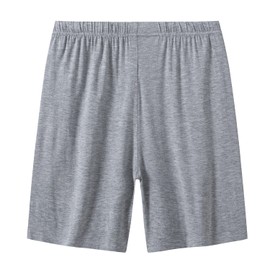 Mens Pajama Pants Short Modal Pajama Bottom Lounge Sleepwear Knit (Light gray, L)