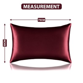 BAANI BEDDING Satin Pillow Cases 2 Pack - Soft Luxury Pillow Covers with Envelop Closure - Satin Pillowcase for Hair and Skin - Standard Size 50 x 75 cm (2 Pack, Rosewood Maroon)