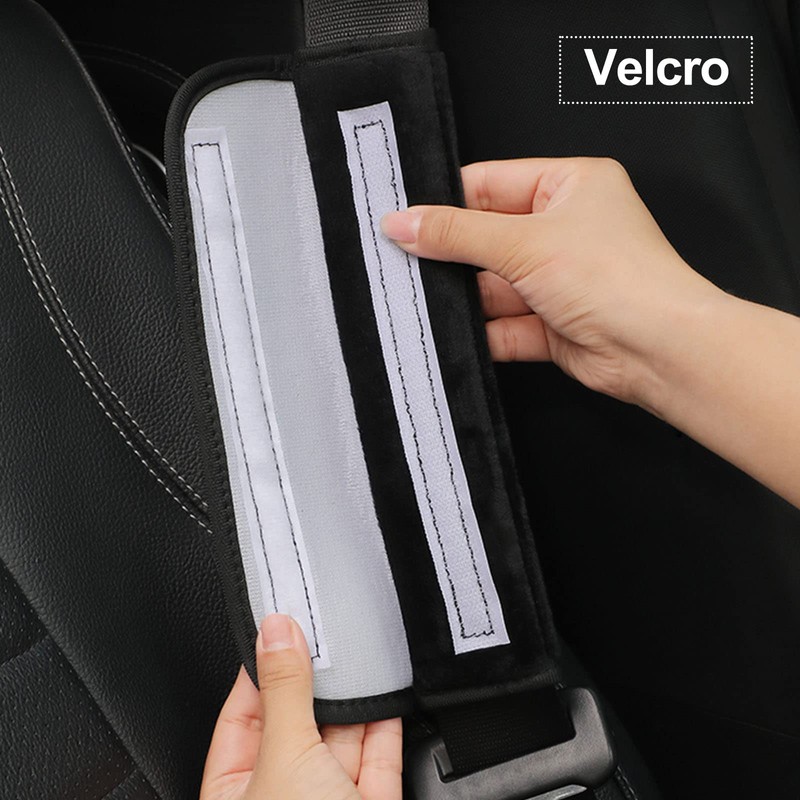 Mebamce 2 Pack Black Soft and Comfortable Car Seat Belt