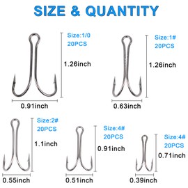 Double Fishing Hook Set Saltwater Fishing Carbon Steel Fishing Hooks Double Hook Kit with Fishing Accessories Box (110pcs/box)