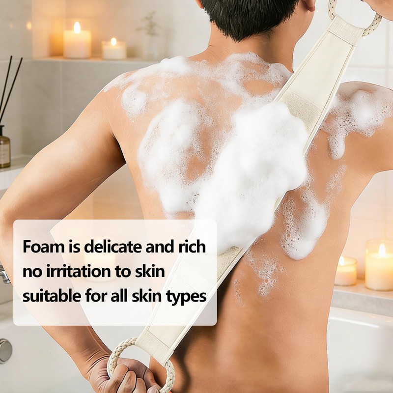 3 Pcs Loofah Back Scrubber, Natural Loofah Exfoliating Back Scrubber