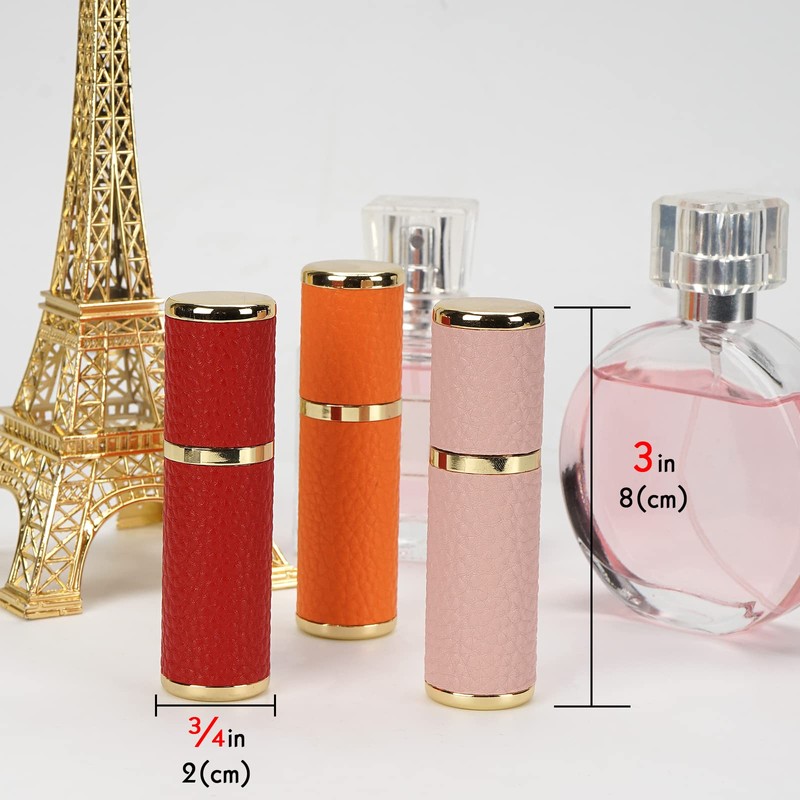 LUEXBOX 3 Pack Portable Perfume Bottle for Travel, Mini Refillable