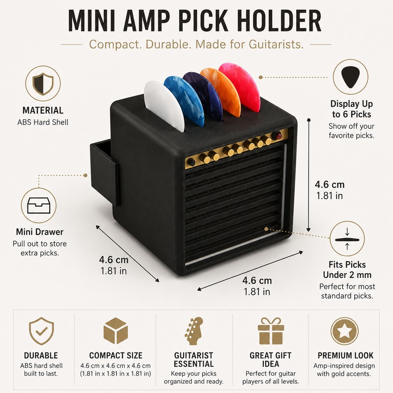 Guitar Pick Holder for Desk Display – 3D Printed Mini