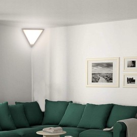 Beacon Triangle Corner Light, Plug-in 17' Cord, White Installs in Seconds - Perfect for Apartments, dorms - No Wiring Needed