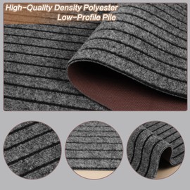 2' x 24' Runner Rugs with Rubber Backing, Indoor Outdoor Utility Carpet Runner Rugs, Stripe Gray, Can Be Used as Aisle for The RV and Boat, Laundry Room and Balcony