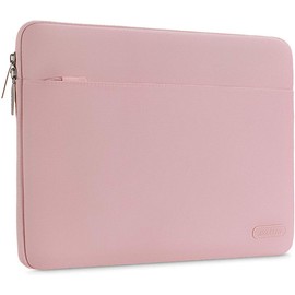 MOSISO Laptop Sleeve Bag Compatible with MacBook Air/Pro, 13-13.3 inch Notebook, Compatible with MacBook Pro 14 inch M3 M2 M1 Chip Pro Max 2024-2021, Polyester Horizontal Case Cover, Pink