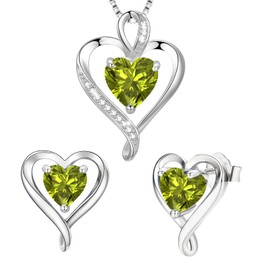 LAVUMO Jewellery Set Women Necklace Earrings Chain Set Silver Rose Gold Gifts for Women Girlfriend Mum Best Friend Mother for Birthday Valentine's Day Christmas Ladies Jewellery Gift, Sterling Silver,