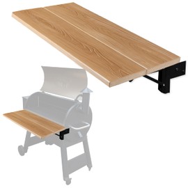 Iron Forge Tools 26x12 Composite Folding Grill Shelf Accessory - Pellet Smoker Barbeque Charcoal Grill Accessories - Compatible with Traeger Pro 22, Pro 575, Ironwood 650 Series Texas Elite, Eastwood