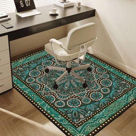 Liazy esuoh Office Chair Mat for Hard Floors, Desk Chair Rug Protector for Rolling Chair, Anti-Slip Computer Gaming Chair Mat, Carpet Mats for Home Office(Green,4×5ft/48×60in)