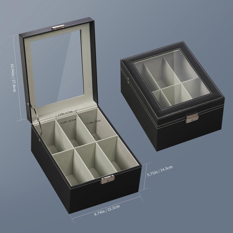 AUTOARK PU Leather Belt Organizer with 6 Compartments & Transparent