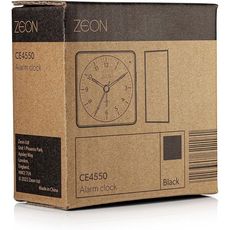 ZEON Bedside Analogue Alarm Clock with Light and Snooze Function,