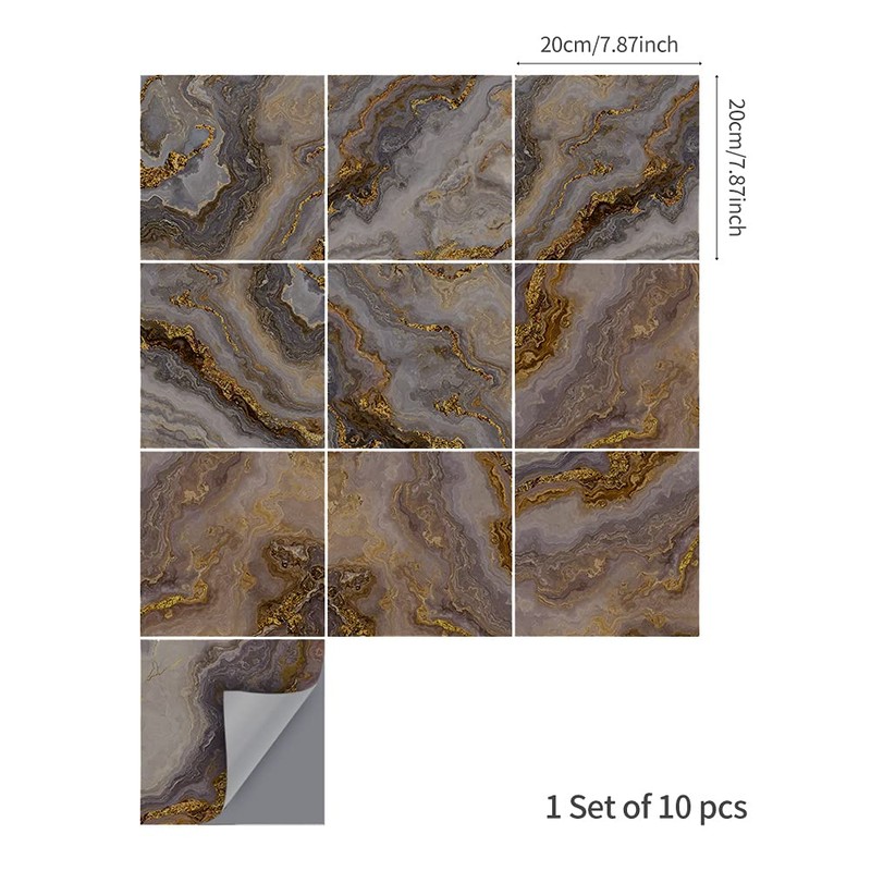 funlife 10Pcs Peel and Stick Backsplash Wall Tile for Kitchen