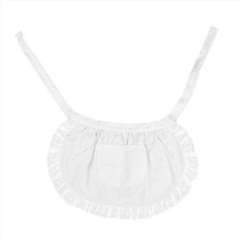 White Aprons for Women, Half Apron Maid Lace Hem Cotton Apron Retro Waitress Apron with Pocket for Cooking Restaurant