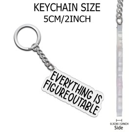 TADAVAX Everything is Figureoutable Keychain - Inspirational Acrylic Keychain for Motivation & Positivity - Daily Encouragement Gifts for Women, Students, Entrepreneurs & Go-Getters 2 Inch