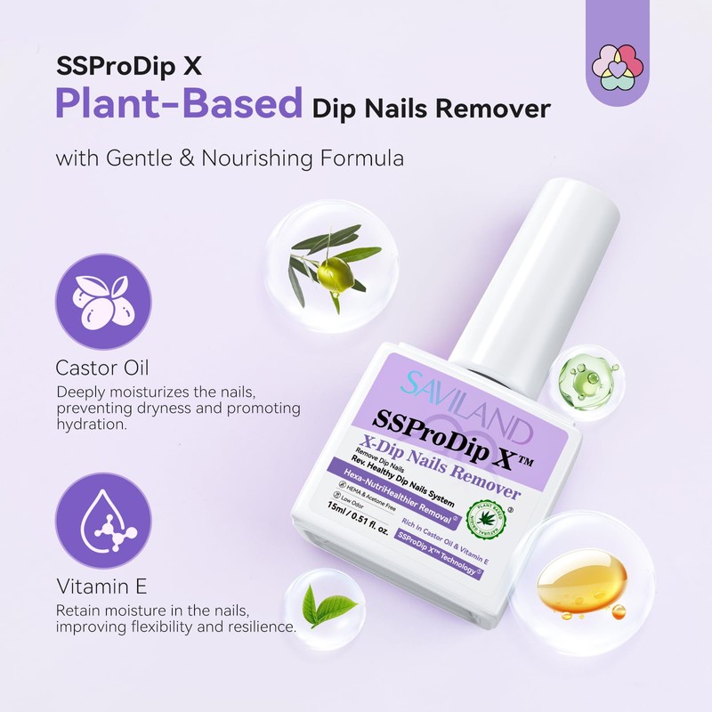 SAVILAND Pro Dip Powder Remover Kit - Gentle & Easy