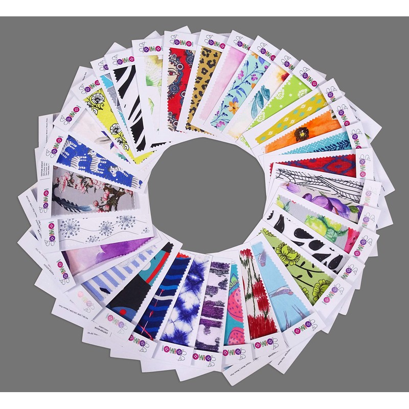 Soimoi Fabric Swatches Samples Bundle, Includes 32 Different Natural &