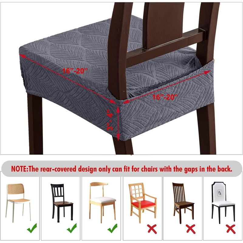 YUEANG Waterproof Stretch Seat Covers,Dining Room Chair for 4 Set