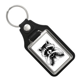 speecheese Waschbär zeigt Herz Schlüsselanhänger mit Kunstleder-Anhänger für Tierliebhaber niedliches Design als perfektes Valentinstagsgeschenk