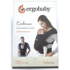 Ergobaby Embrace Cozy Knit Newborn Baby Wrap Carrier, Pure Black