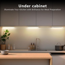 Motion Activated Under Cabinet Lighting, 8 Inch 80Lumens Wireless Under Counter Lights for Kitchen with 3 Color Temperatures, Dimmable LED Closet Lights for Bedroom, Stairs-4pack