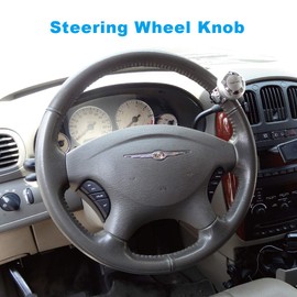 Hypersonic Car Steering Knob Power Handle Steering Wheel Spinner for Car Truck Boat (silver)