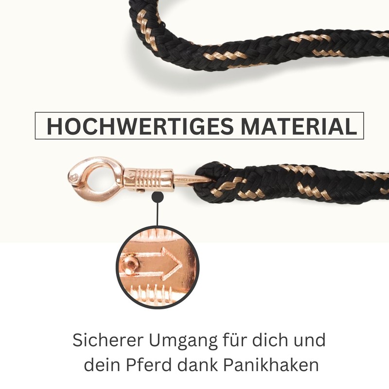 Lead Rope Horse with Panic Hook Rose Gold Horse Knitting