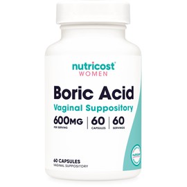 Nutricost Boric Acid 600mg, 60 Capsules - Vaginal Suppository - Non-GMO - for Women | Nutricost