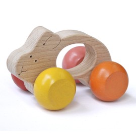 A rabbit car with a comfortable texture (wooden toy that is gentle on babies), Japanese Good Toy, Award winning toy, teeth, pacifier, rattle, wooden toy, educational toy, car, rattle, rattle, car