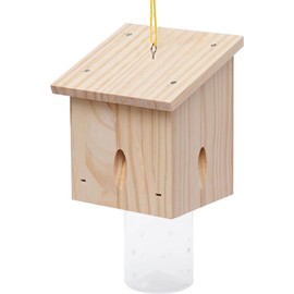 Carpenter Bee Trap Outdoor Hanging Wooden Insect Catcher with Removable Collection Vault – Pentroof Style Natural Bee Trap for Outside Use, 
