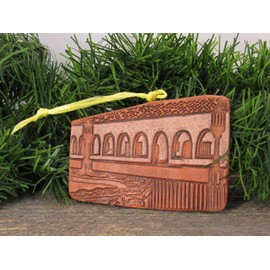 4" Christmas Tree Ornament San Fernando Rey de Espana California Mission Church Southwest Handmade Terracotta Clay Art Holiday Decor