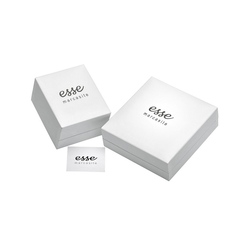 Esse Marcasite Sterling Silver Oval Red Carnelian Statement Ring -