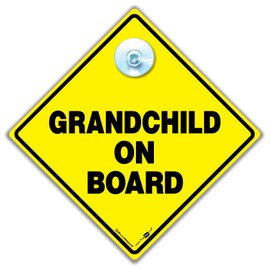 Grandchild on Board Sign, Baby On Board Sign, Baby On Board Car Sign, Grandchild On Board Car Sign, Baby Car Sign, Grandchild Car Sign 14 cm x 14cm
