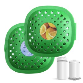 EVA&EVE 2 Pack Stick On Air Freshener for Trash/Garbage Can,Natural Lemon&Lavender Scent Activated Charcoal Odor Eliminator for Indoor Kitchen Trash/Garbage Can, Wardrobe/Closet/Shoe Air Freshener